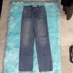 Mid tires straight leg jeans